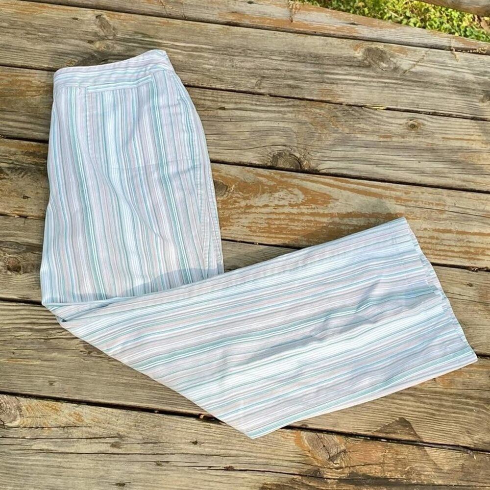 Valerie Steven’s Teal, Blue & Gray Striped Pants